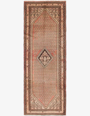 3' 7 x 10' 2 Hand Knotted Botemir Persian Wool Runner Rug