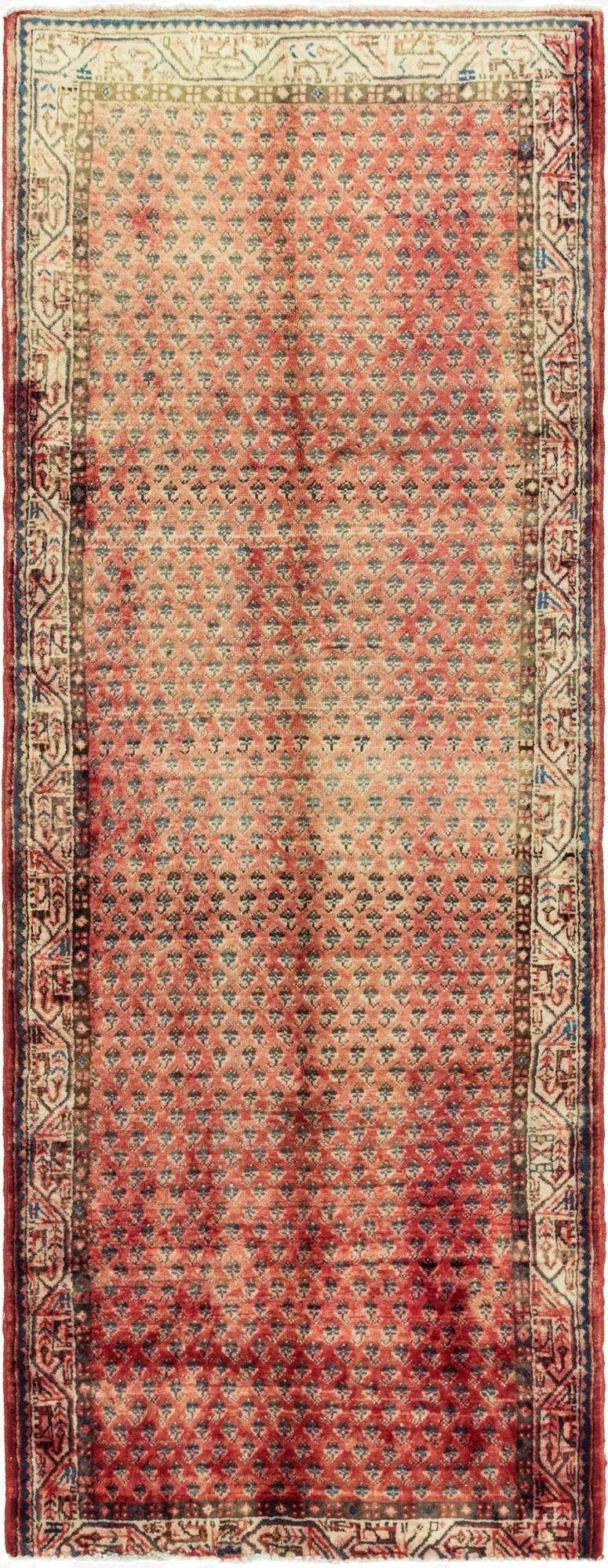 3' 7 x 9' 10  Hand Knotted Botemir Persian Wool Runner Rug