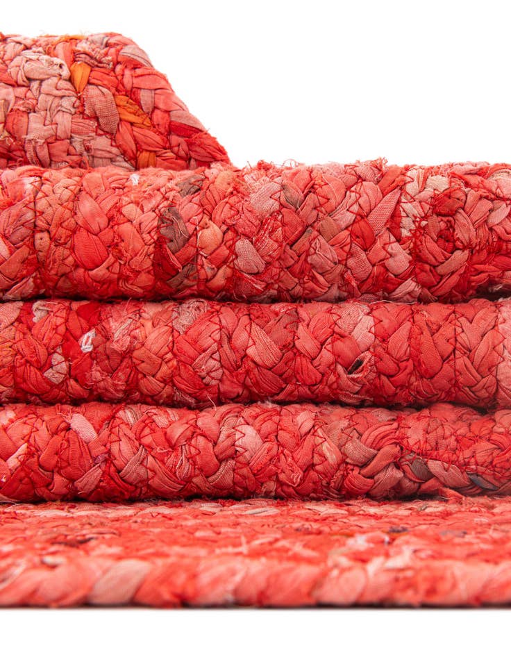 Detail image of 2' 7 x 6' 1  Hand Braided Chindi Runner Rug