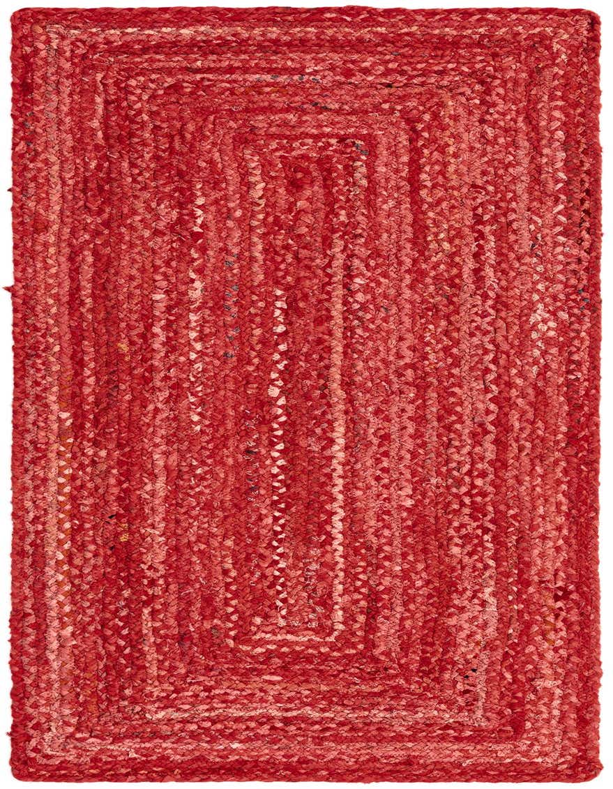 Primary image 2' 7 x 6' 1  Hand Braided Chindi Runner Rug