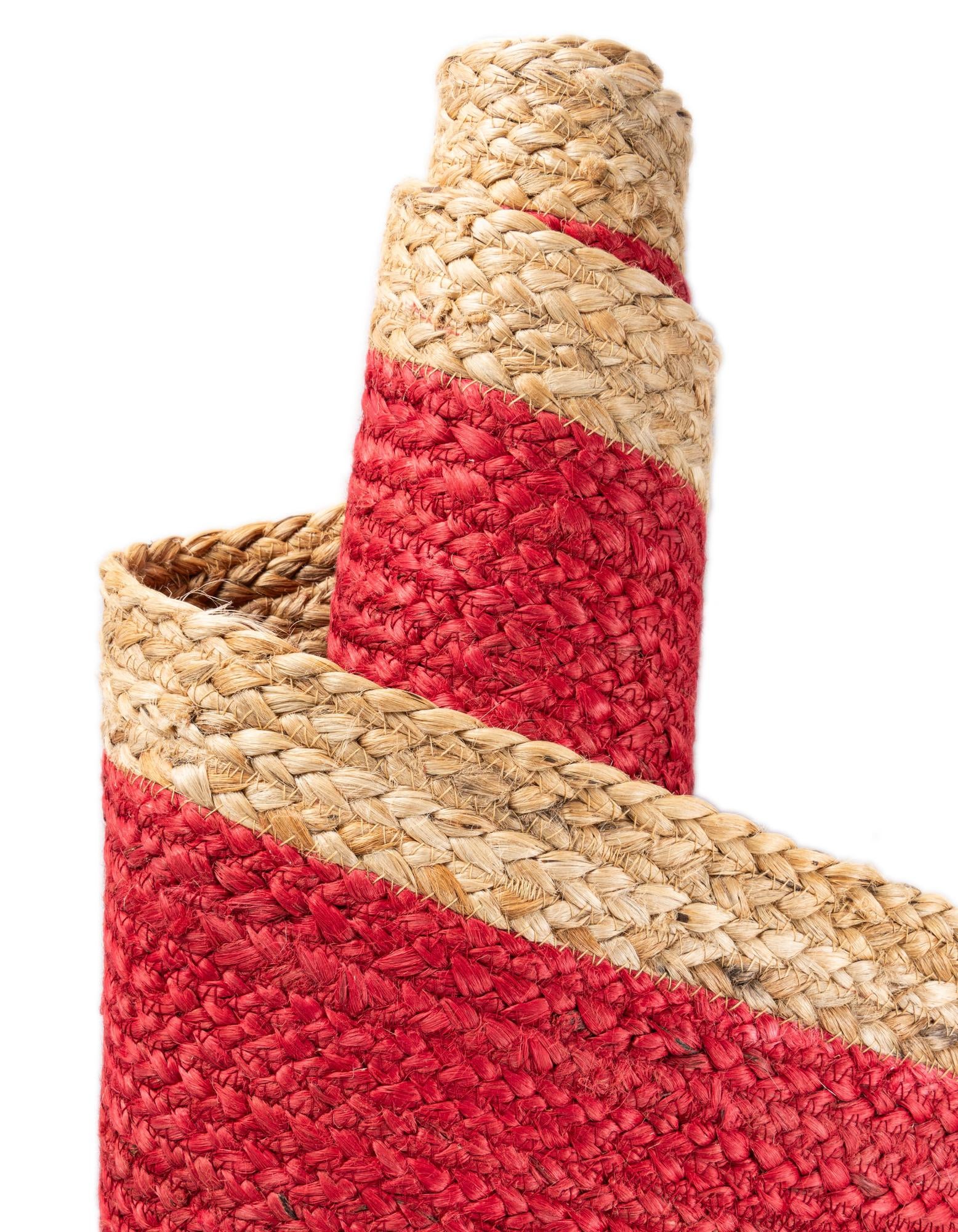 2' 7 x 12' Handmade Braided Jute Runner Rug