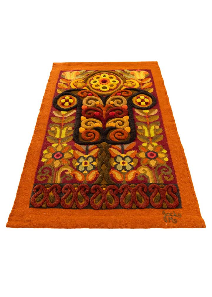 2' 3 x 3' 6 Hand Knotted Carved Pekin Wool Runner Rug