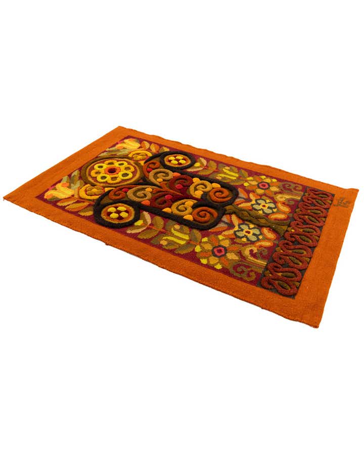 2' 3 x 3' 6 Hand Knotted Carved Pekin Wool Runner Rug