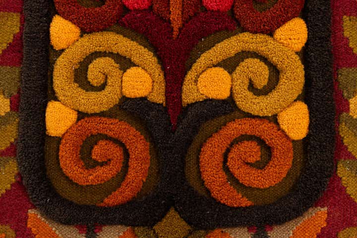 2' 3 x 3' 6 Hand Knotted Carved Pekin Wool Runner Rug
