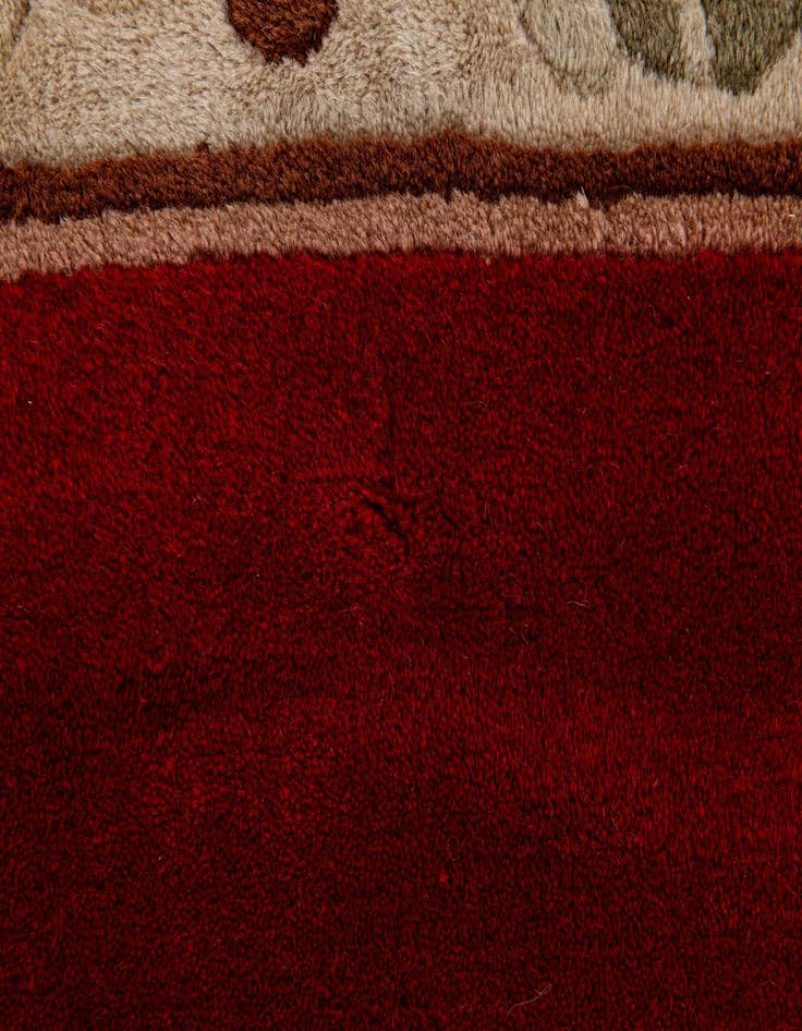 Detail image of 2' 3 x 4' 9 Hand Knotted Carved Pekin Wool Runner Rug