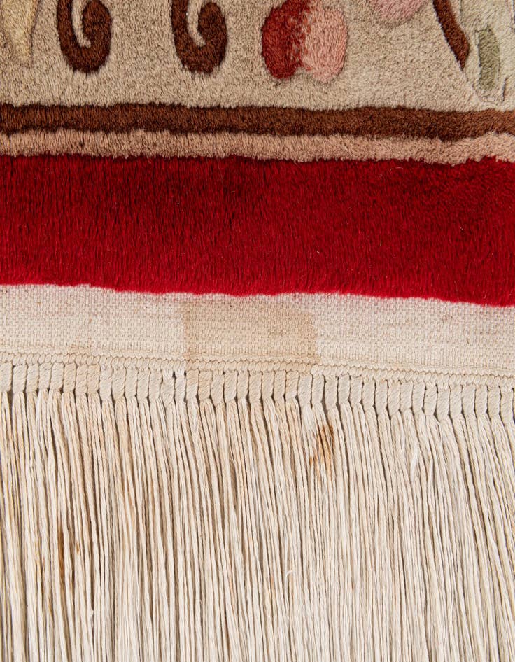 Detail image of 2' 3 x 4' 9 Hand Knotted Carved Pekin Wool Runner Rug