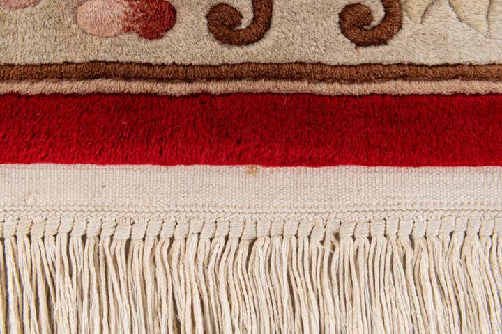 2' 3 x 4' 9 Hand Knotted Carved Pekin Wool Runner Rug