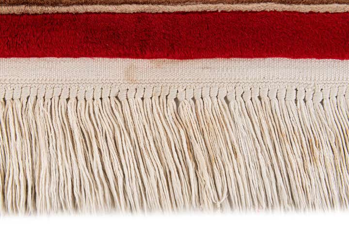 2' 3 x 4' 9 Hand Knotted Carved Pekin Wool Runner Rug