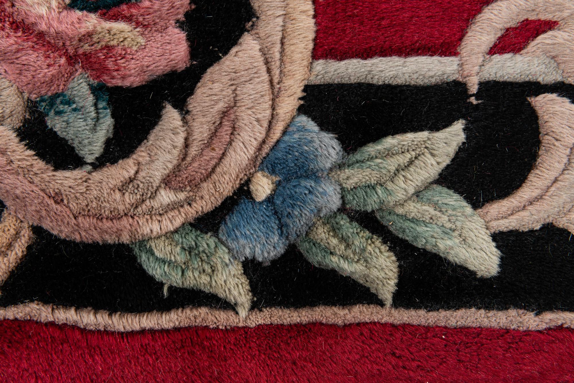 2' 7 x 12' 2 Hand Knotted Carved Pekin Wool Runner Rug