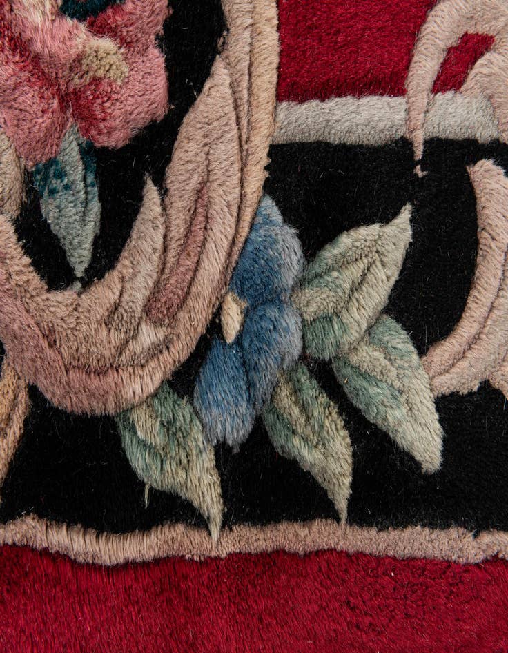 Detail image of 2' 7 x 12' 2  Hand Knotted Carved Pekin Wool Runner Rug