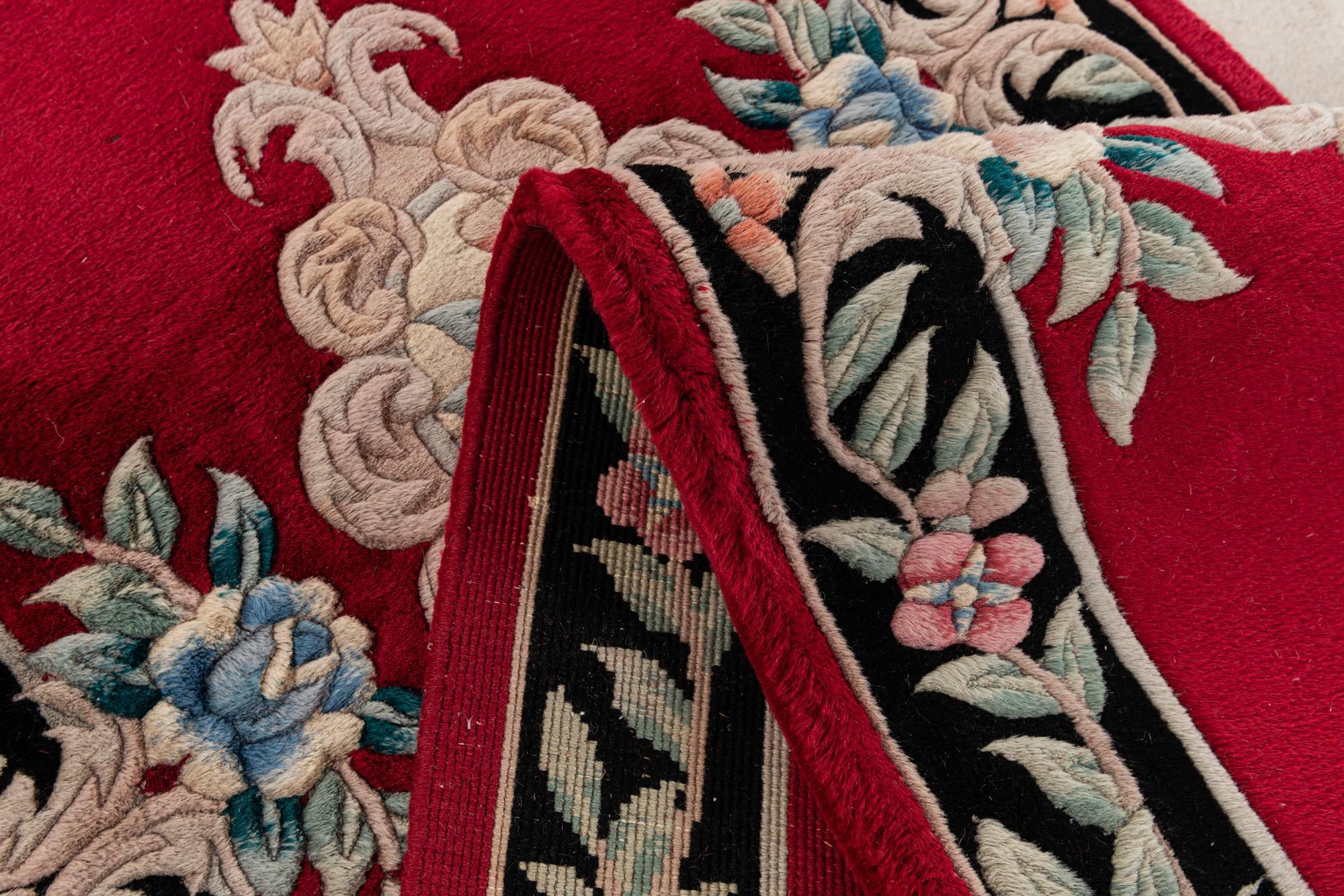 2' 7 x 12' 2 Hand Knotted Carved Pekin Wool Runner Rug