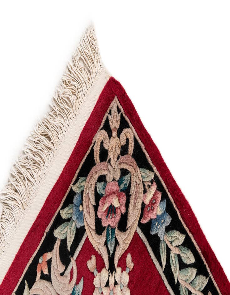 Detail image of 2' 7 x 12' 2  Hand Knotted Carved Pekin Wool Runner Rug