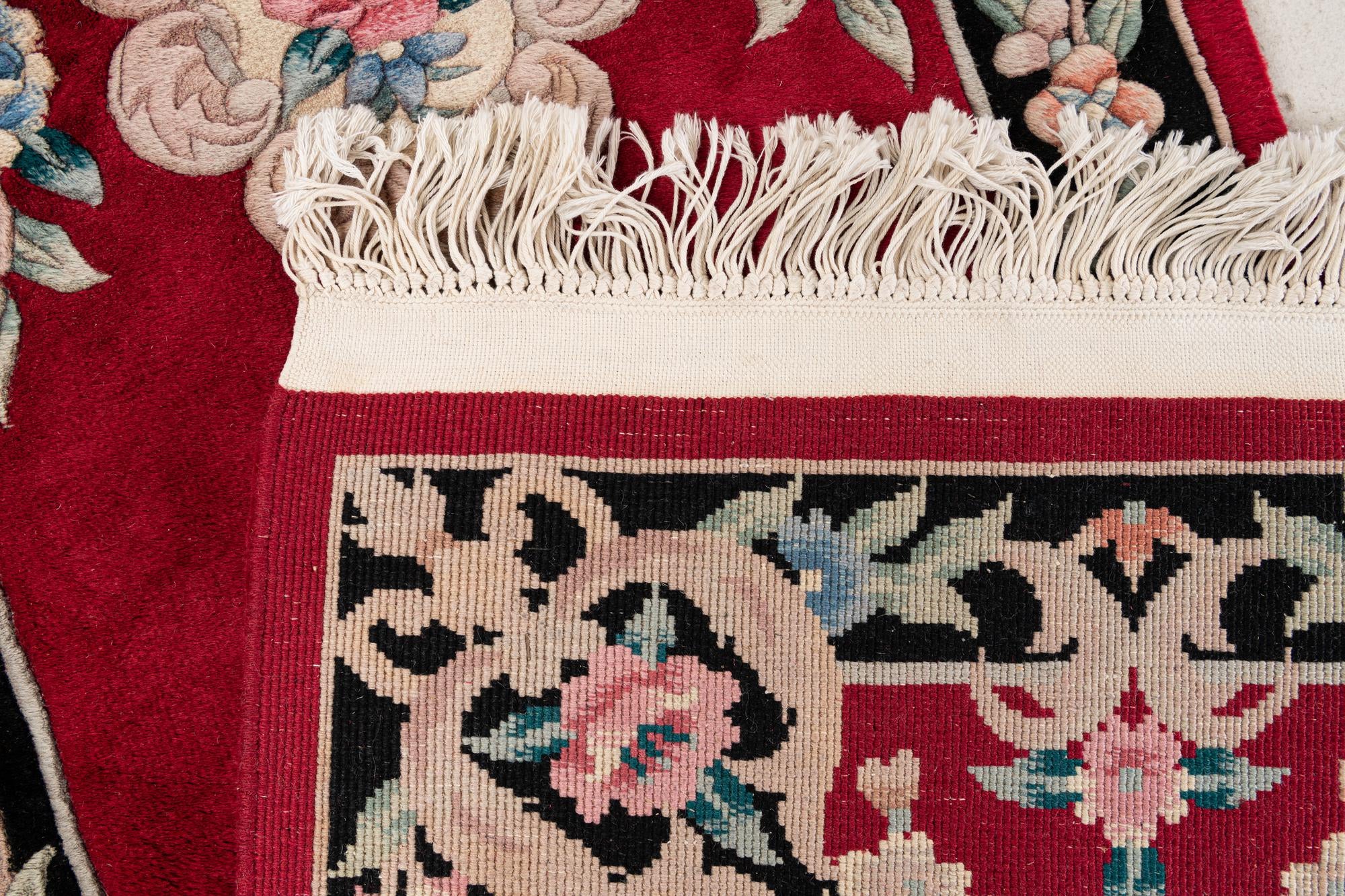 2' 7 x 12' 2 Hand Knotted Carved Pekin Wool Runner Rug