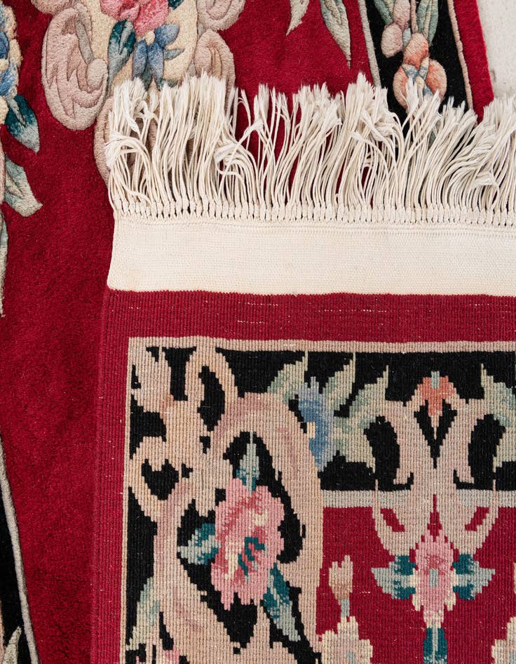 Detail image of 2' 7 x 12' 2  Hand Knotted Carved Pekin Wool Runner Rug