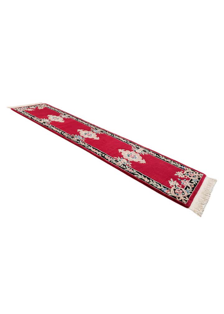 2' 7 x 12' 2 Hand Knotted Carved Pekin Wool Runner Rug