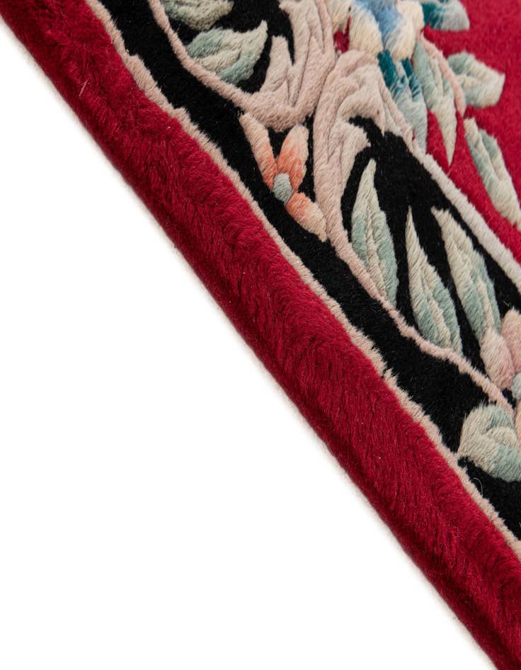 Detail image of 2' 7 x 12' 2  Hand Knotted Carved Pekin Wool Runner Rug