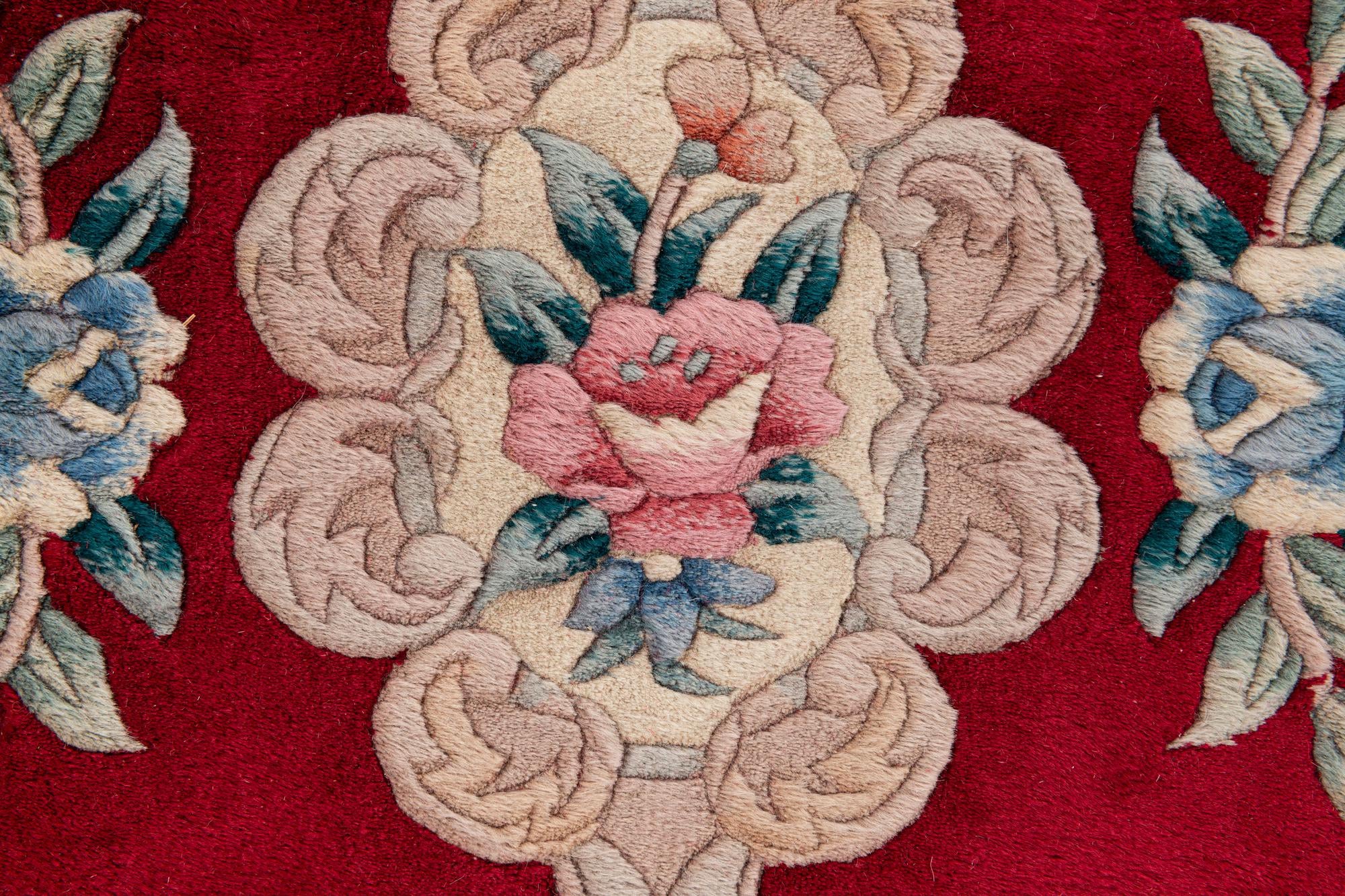 2' 7 x 12' 2 Hand Knotted Carved Pekin Wool Runner Rug