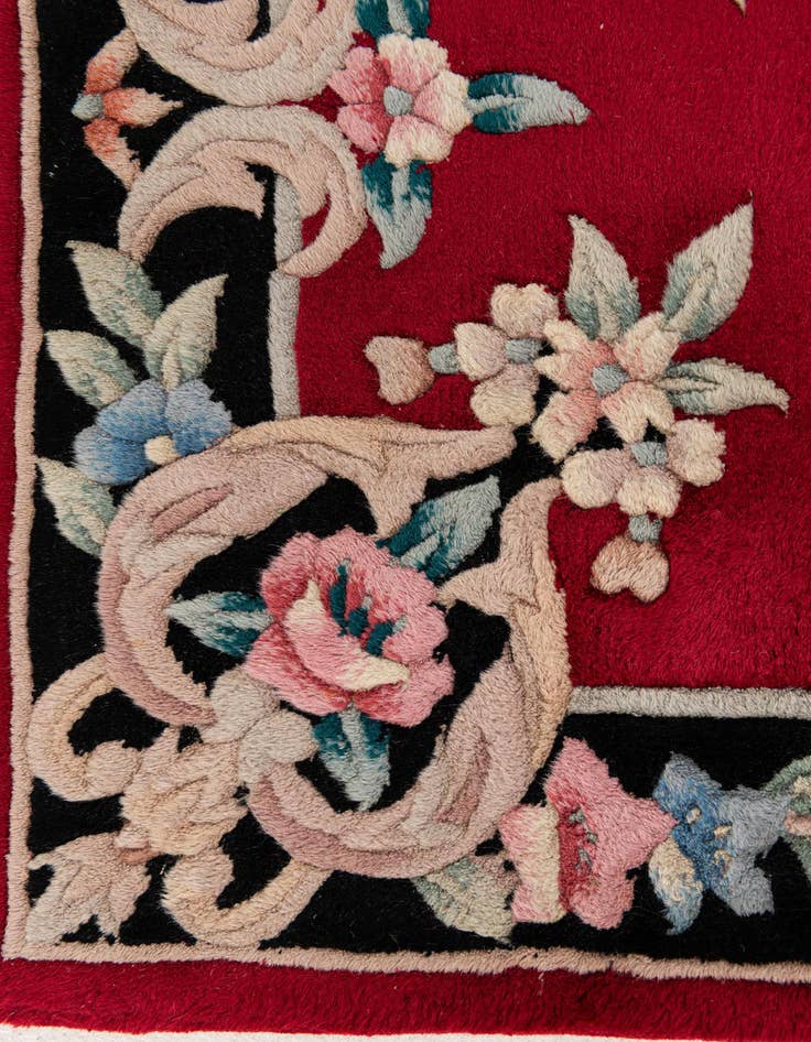 Detail image of 2' 7 x 12' 2  Hand Knotted Carved Pekin Wool Runner Rug