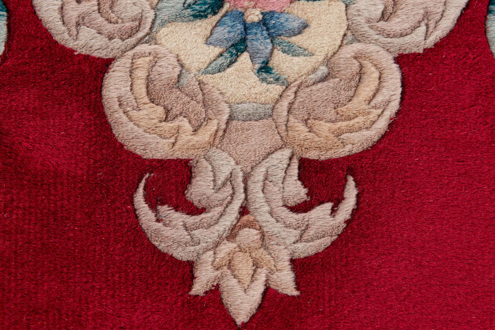 2' 7 x 12' 2 Hand Knotted Carved Pekin Wool Runner Rug
