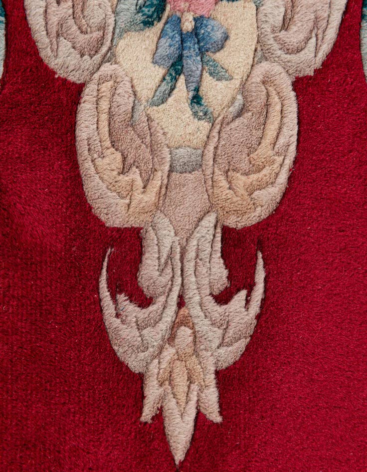 Detail image of 2' 7 x 12' 2  Hand Knotted Carved Pekin Wool Runner Rug