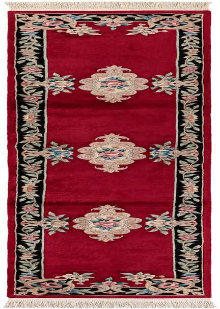 2' 7 x 12' 2 Hand Knotted Carved Pekin Wool Runner Rug