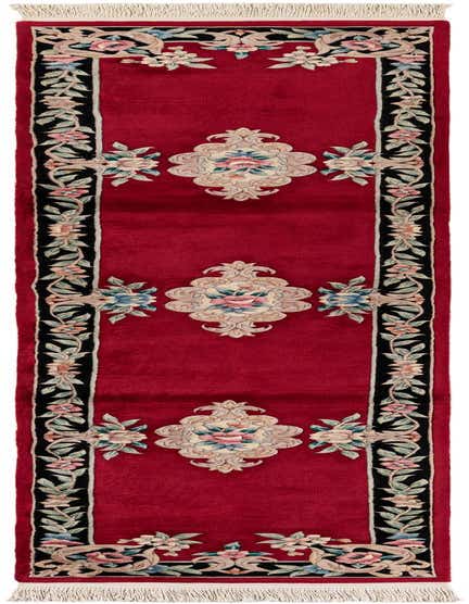 2' 7 x 12' 2 Hand Knotted Carved Pekin Wool Runner Rug