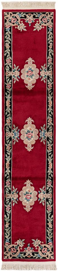 Detail image of 2' 7 x 12' 2 Hand Knotted Carved Pekin Wool Runner Rug
