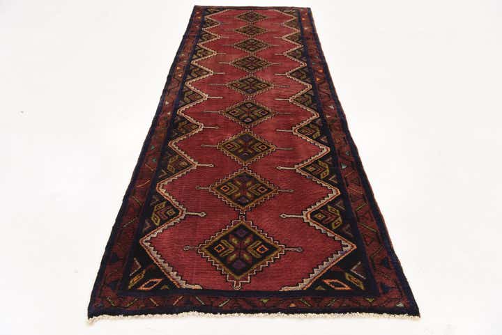 3' 4 x 9' 10 Hand Knotted Chenar Persian Wool Runner Rug