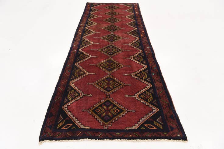 Detail image of 3' 4 x 9' 10 Hand Knotted Chenar Persian Wool Runner Rug