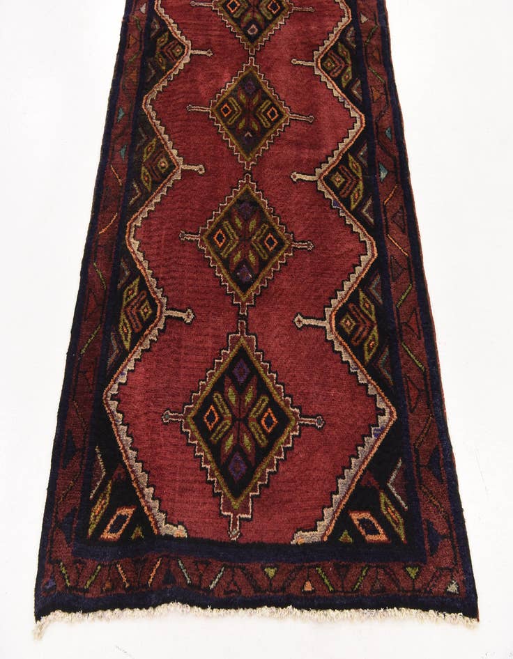 Detail image of 3' 4 x 9' 10  Hand Knotted Chenar Persian Wool Runner Rug