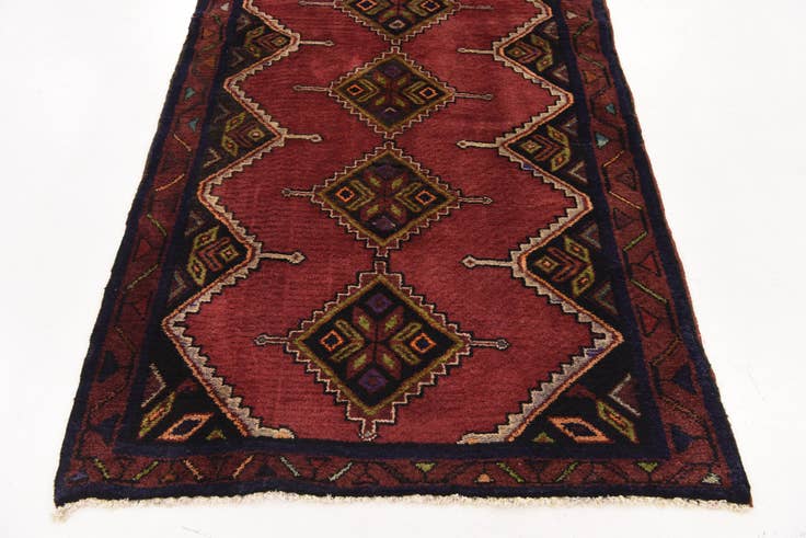 Detail image of 3' 4 x 9' 10 Hand Knotted Chenar Persian Wool Runner Rug
