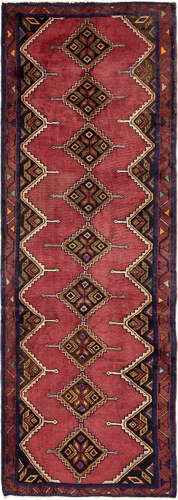 3' 4 x 9' 10 Hand Knotted Chenar Persian Wool Runner Rug