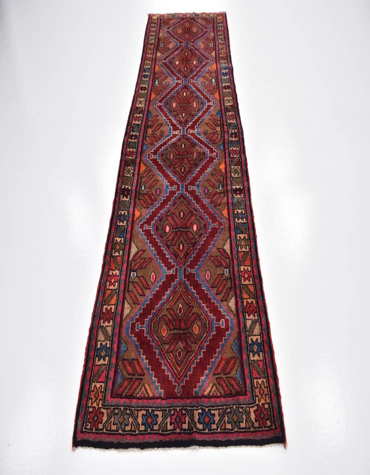 Detail image of 3' 6 x 10' 3  Hand Knotted Chenar Persian Wool Runner Rug