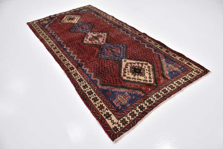 4' 9 x 9' 7 Hand Knotted Chenar Persian Wool Runner Rug