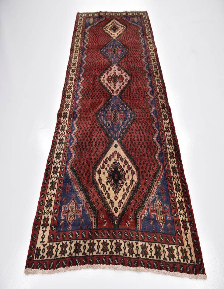 Detail image of 4' 9 x 9' 7 Hand Knotted Chenar Persian Wool Runner Rug