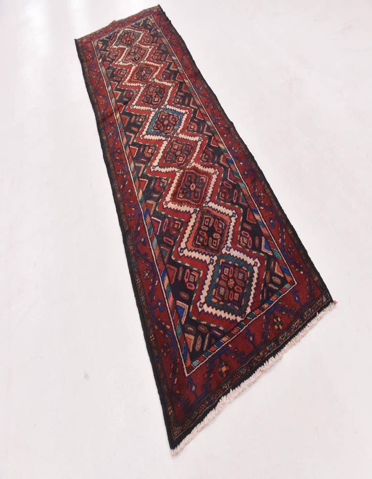 Detail image of 3' 9 x 10' 2  Hand Knotted Chenar Persian Wool Runner Rug