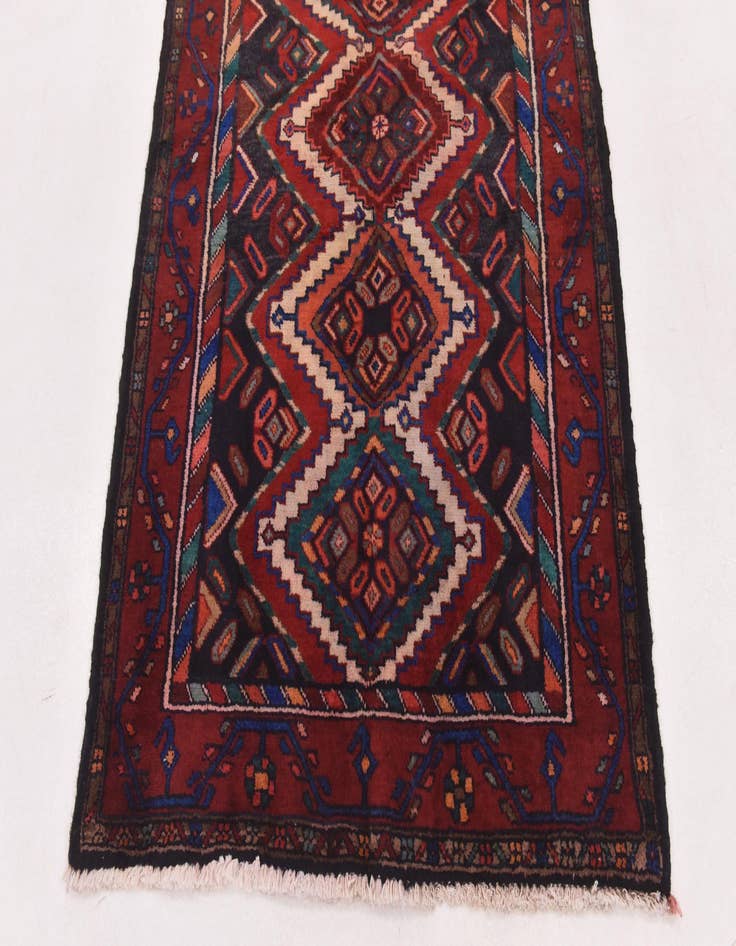 Detail image of 3' 9 x 10' 2  Hand Knotted Chenar Persian Wool Runner Rug