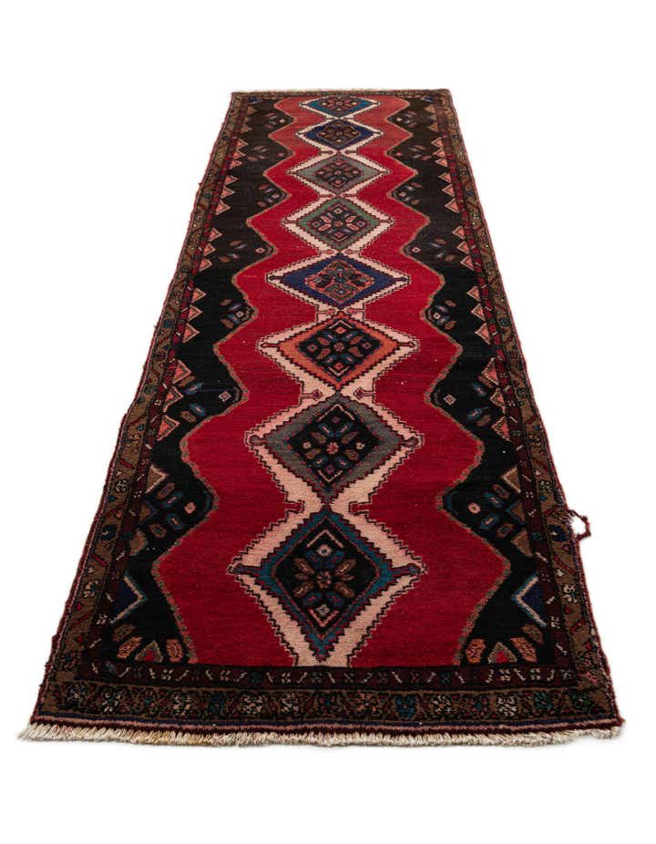 3' 2 x 10' 5 Hand Knotted Chenar Persian Wool Runner Rug