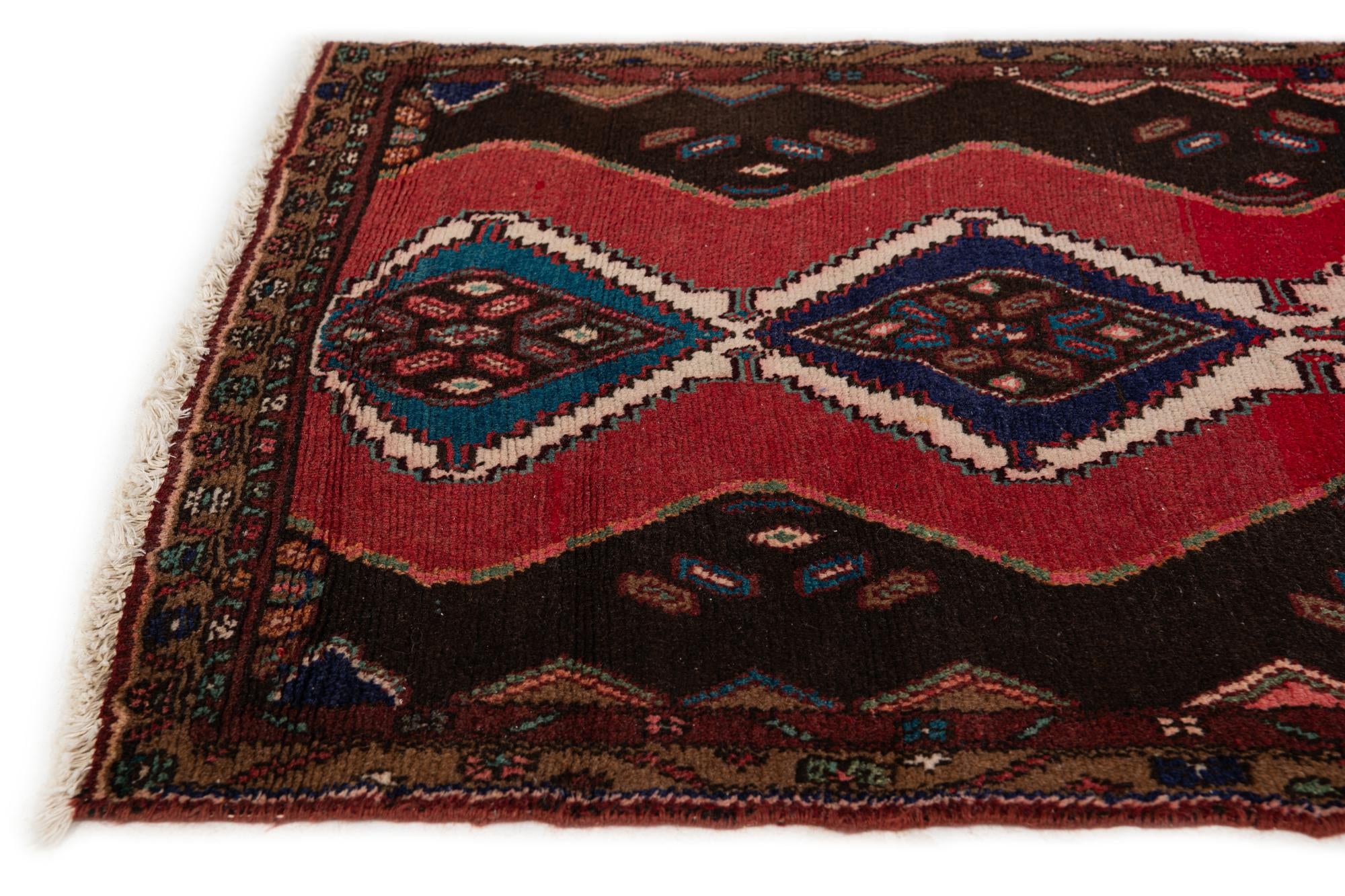 3' 2 x 10' 5 Hand Knotted Chenar Persian Wool Runner Rug