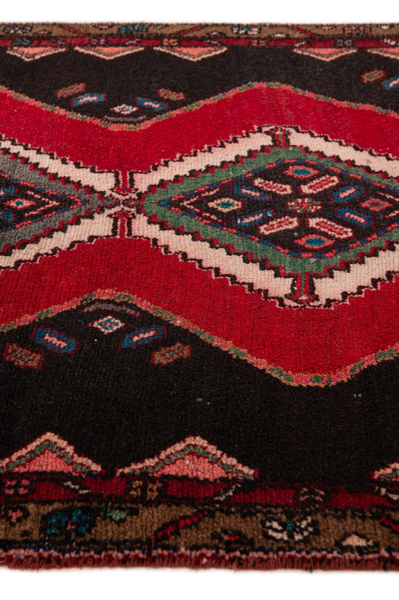3' 2 x 10' 5 Hand Knotted Chenar Persian Wool Runner Rug
