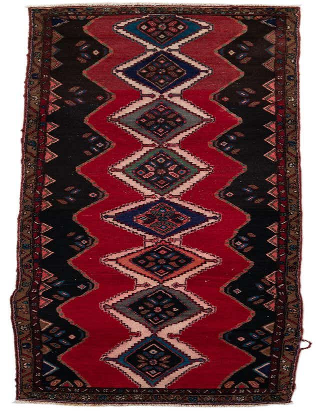3' 2 x 10' 5 Hand Knotted Chenar Persian Wool Runner Rug