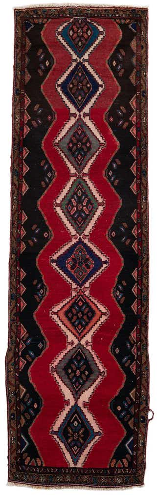 3' 2 x 10' 5 Hand Knotted Chenar Persian Wool Runner Rug
