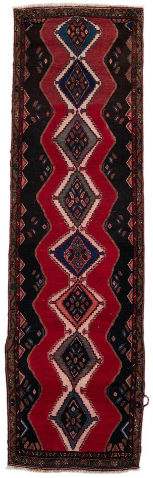Detail image of 3' 2 x 10' 5 Hand Knotted Chenar Persian Wool Runner Rug