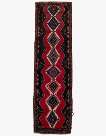 3' 2 x 10' 5 Hand Knotted Chenar Persian Wool Runner Rug