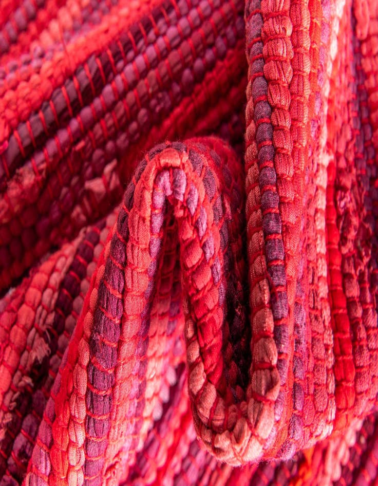 Detail image of 2' 7 x 9' 10  Hand Woven Chindi Cotton Runner Rug