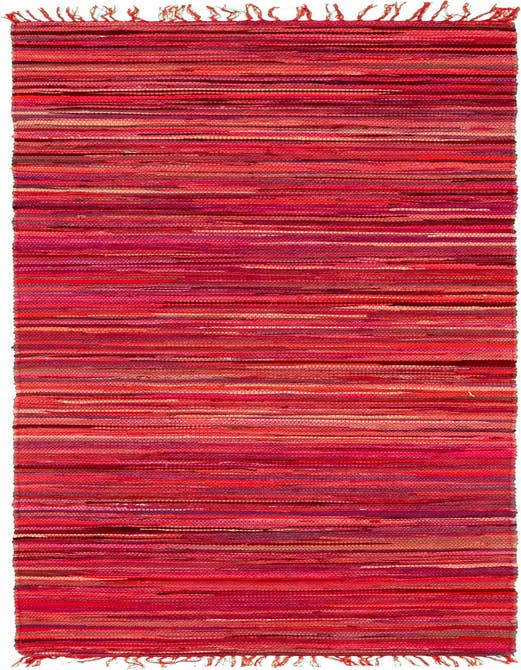 Detail image of 2' 7 x 9' 10 Hand Woven Chindi Cotton Runner Rug
