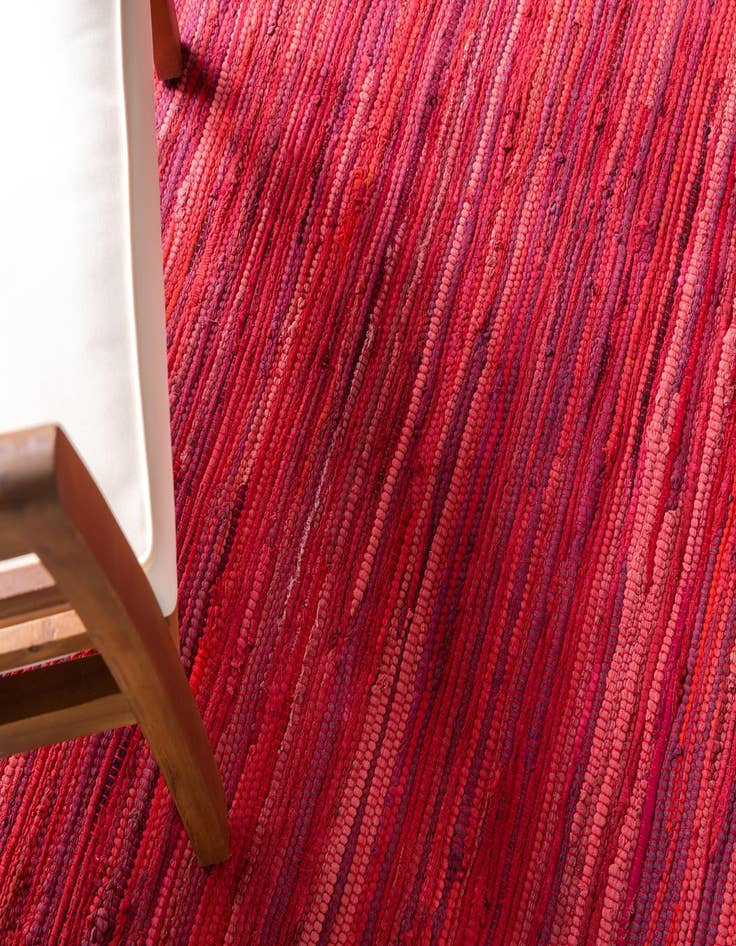 Detail image of 2' 7 x 9' 10  Hand Woven Chindi Cotton Runner Rug