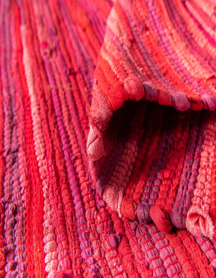 Detail image of 2' 7 x 9' 10  Hand Woven Chindi Cotton Runner Rug