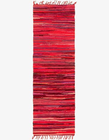 2' 2 x 6' 7 Hand Woven Chindi Cotton Runner Rug