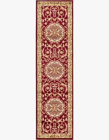 Red Classic Aubusson Runner Rug